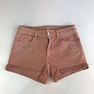 American Eagle blush/pink super stretch shorts 8